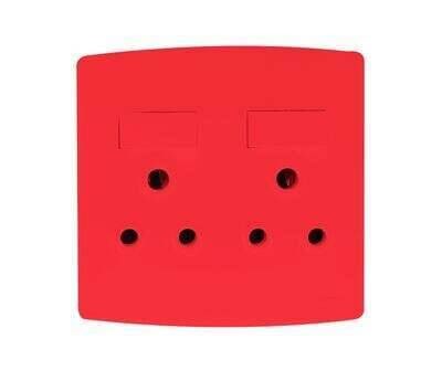 ONESTO TRINITY RANGE DOUBLE DEDICATED SWITCHED SOCKET 4X4 RED