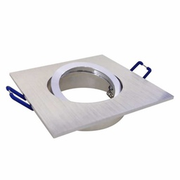 [QS5525 Square Tilt Fixture Silver] Aluminium Square Downlight Fixture Tilt Brush Silver